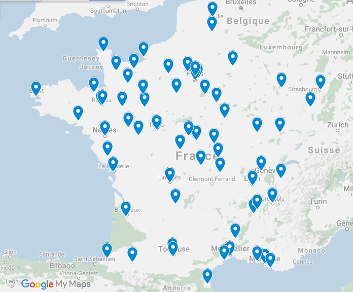 Carte des agences Project Services en France